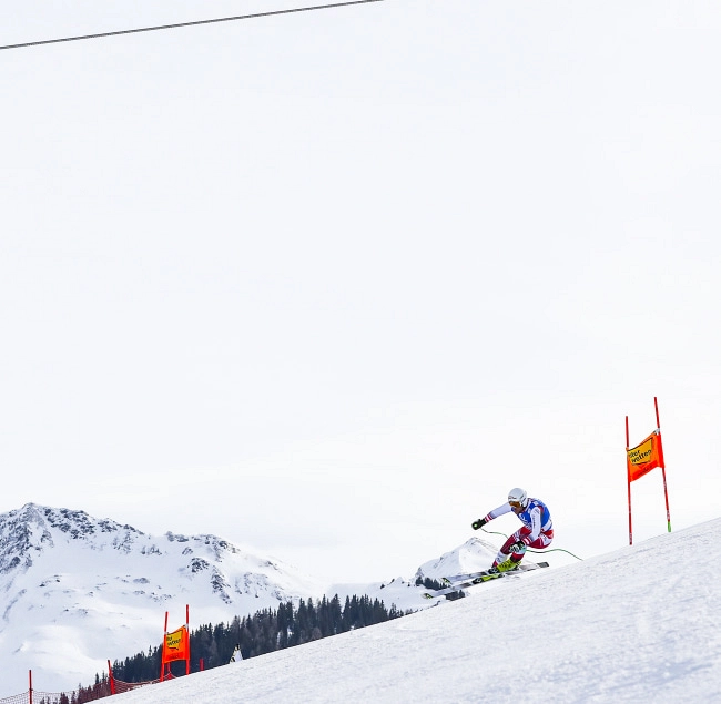 Skifahrer in Saalbach bei Audi FIS Ski Weltcup